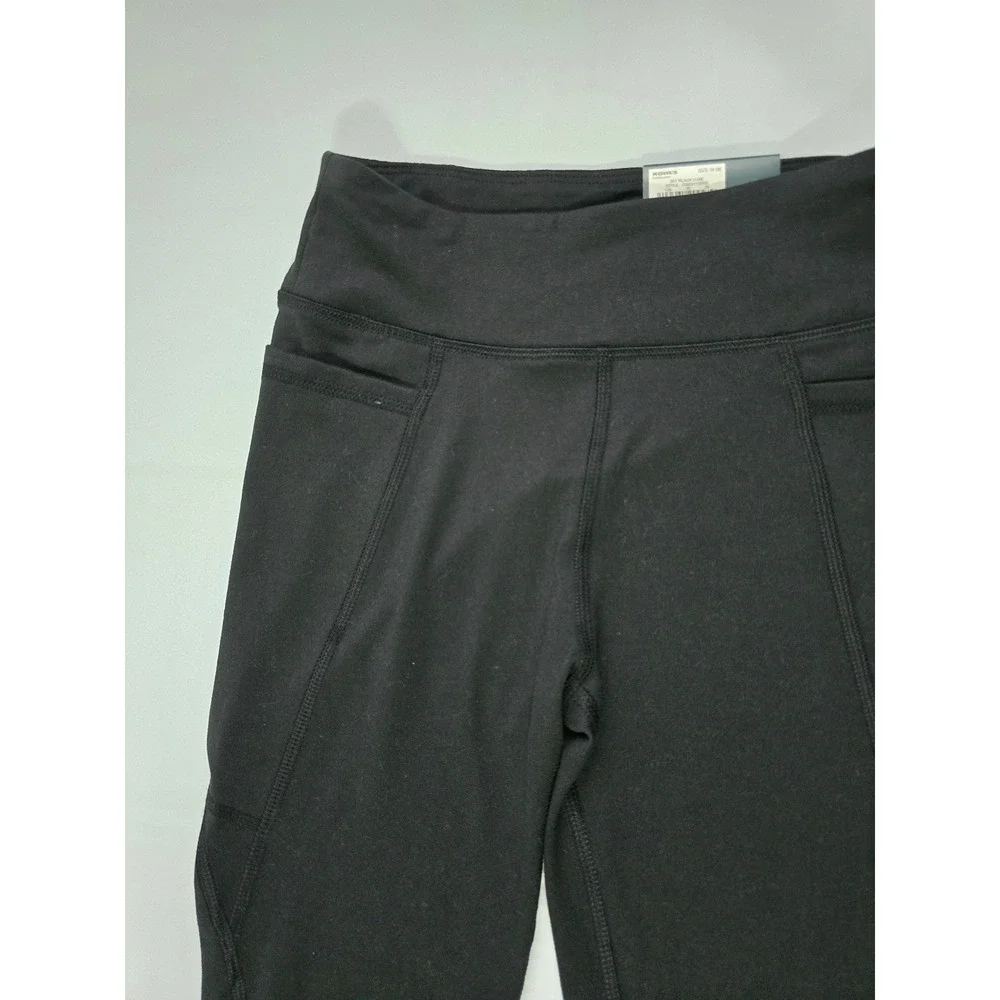 Tek Gear Girls Black Luxe Hi-Rise Perf Pocket Leggings Size M 8 NWT DG03A105RS